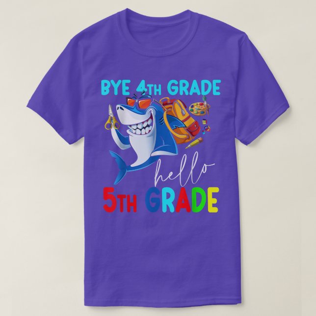 T-shirt Bye 4e année Bonjour 5e année Retour à l'école Enf (Design devant)