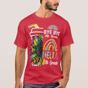 T-shirt Bye 7e année Bonjour 8e année Sunflower Rainbow Ti