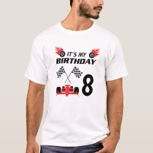 T-shirt C`Est Mon Anniversaire 8 Voiture Racer À Thème Ann