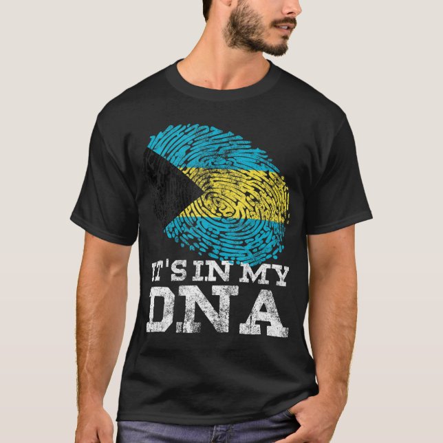 T-shirt C_s dans mon ADN Cadeaux Bahaméens Empreinte Doigt (Devant)
