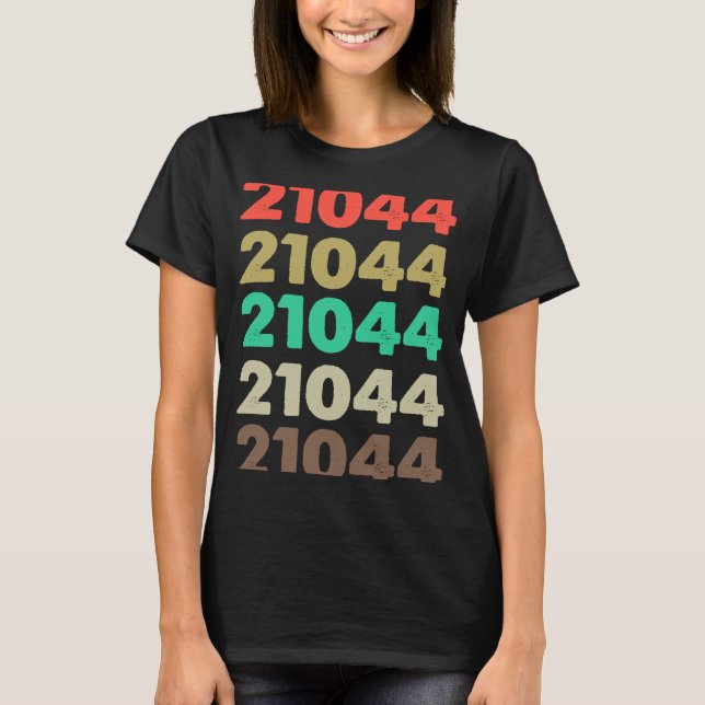 T-shirt Ça Dit 21044 Retro Code postal Code postal 21044 (Devant)