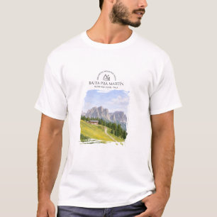 T-shirt Cabane alpine dans les Dolomites Aquarelle Paysage