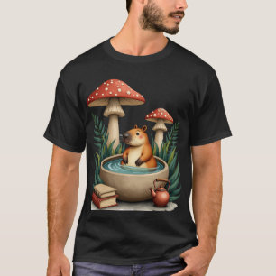T-shirt Cabane Capybara Cottagecore Champignon Source Chau