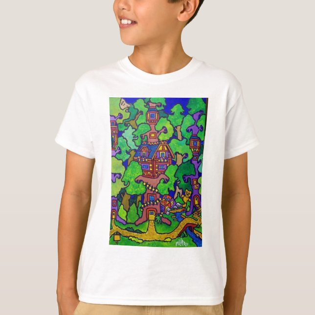 T-shirt Cabane dans un arbre de magie de Piliero (Devant)