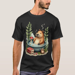 T-shirt Cabane de Champignon de Source Chaud de Capybara P