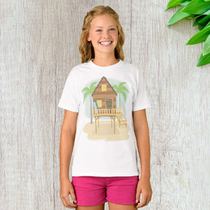 T-shirt Cabane de plage tropicale planches de surf et palm