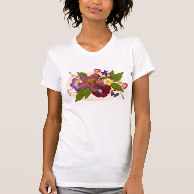 T-shirt Cabernet a pressé le réservoir de fleur (Devant)