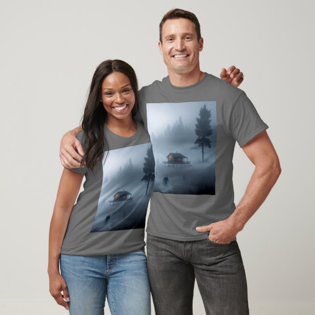 T-shirt Cabine de journaux par le lac Haunted (Unisexe)