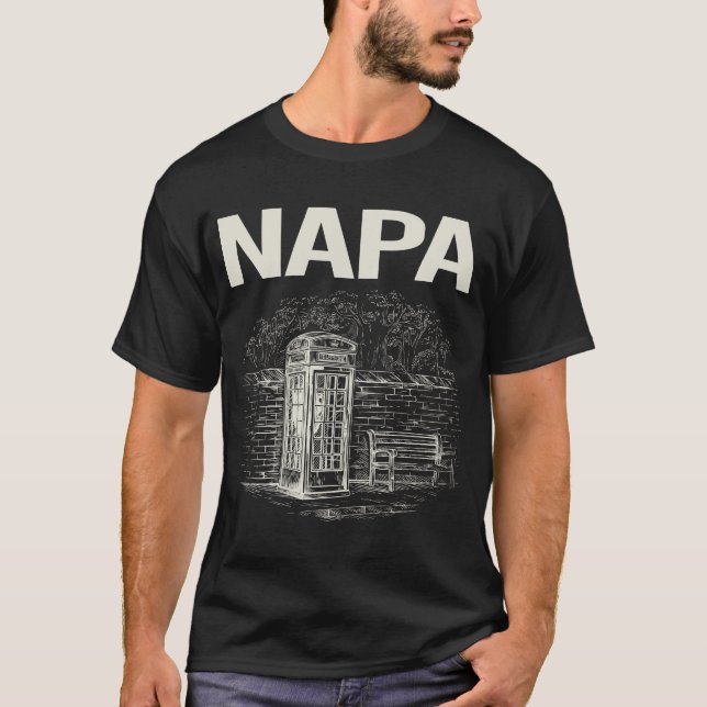 T-shirt Cabine téléphonique vintage Napa (Devant)