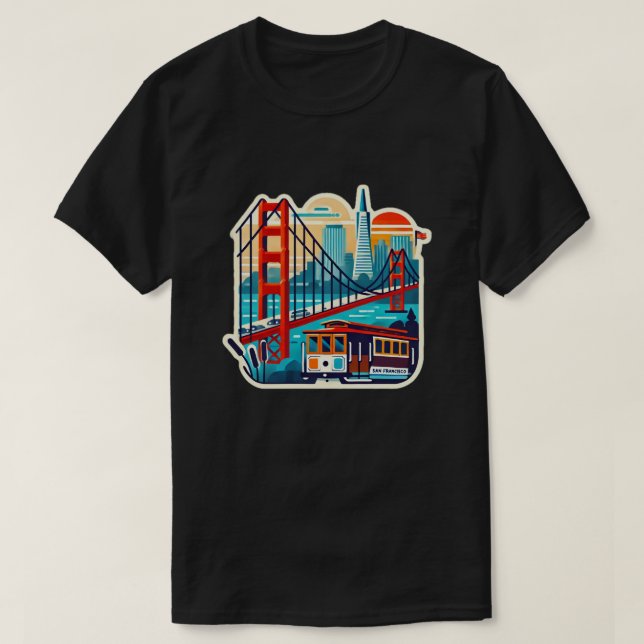 T-shirt Câble Golden Gate de San Francisco (Design devant)