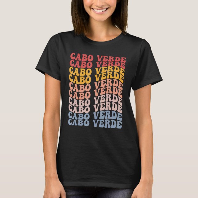 T-shirt Cabo Verde Groovy Retro Cape Verdean (Devant)