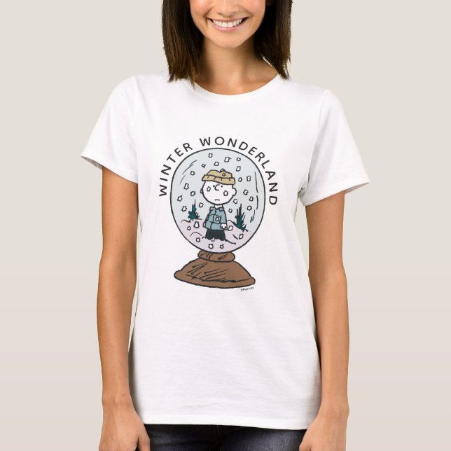 T-shirt cacahuètes | Charlie Brown Snow Globe (Devant)
