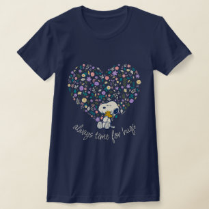 T-shirt cacahuètes en fleur Snoopy Heart
