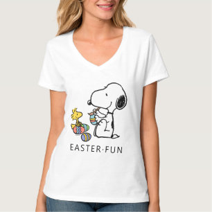 T-shirt cacahuètes   Oeufs de peinture Snoopy & Woodstock