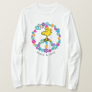 T-shirt cacahuètes Panneau de paix aux fleurs de bois