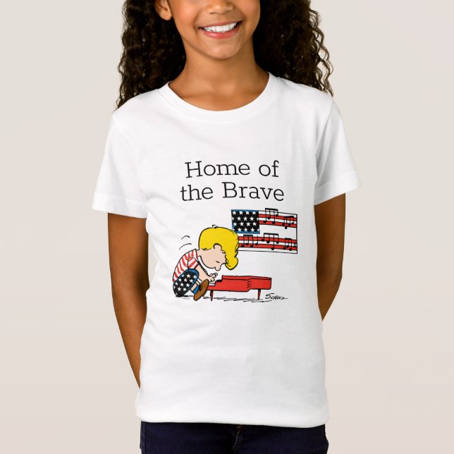 T-Shirt cacahuètes | Patriotique Schroeder & Son Piano (Devant)