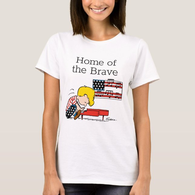 T-shirt cacahuètes | Patriotique Schroeder & Son Piano (Devant)