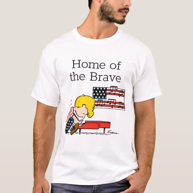 T-shirt cacahuètes | Patriotique Schroeder & Son Piano (Devant)