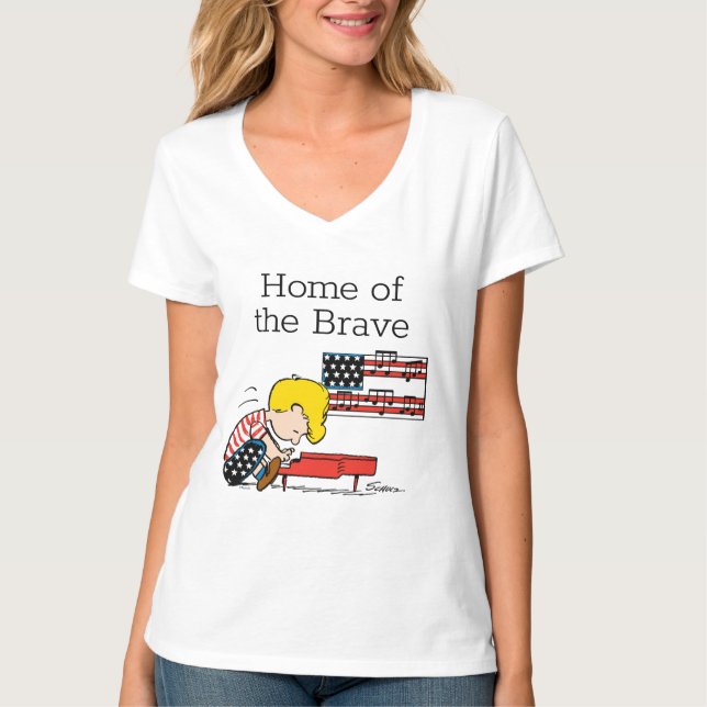 T-shirt cacahuètes | Patriotique Schroeder & Son Piano (Devant)