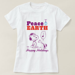 T-shirt cacahuètes   Peace on Earth Snoopy & Woodstock
