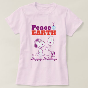 T-shirt cacahuètes   Peace on Earth Snoopy & Woodstock