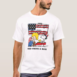 T-shirt cacahuètes   Schroeder patriotique, Woodstock & Sn