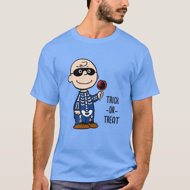 T-shirt cacahuètes | Skeleton Charlie Brown (Devant)