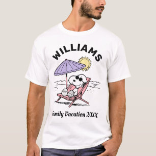 T-shirt cacahuètes Snoopy Beach Vacances en famille