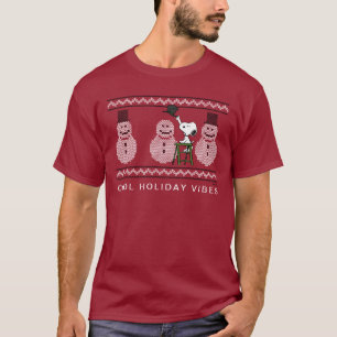 T-shirt cacahuètes   Snoopy Christmas Sweater Snowman