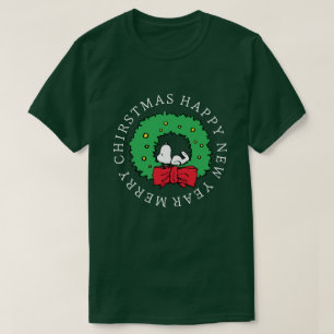 T-shirt cacahuètes   Snoopy Christmas Wreath