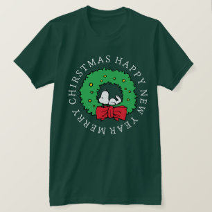 T-shirt cacahuètes Snoopy Christmas Wreath