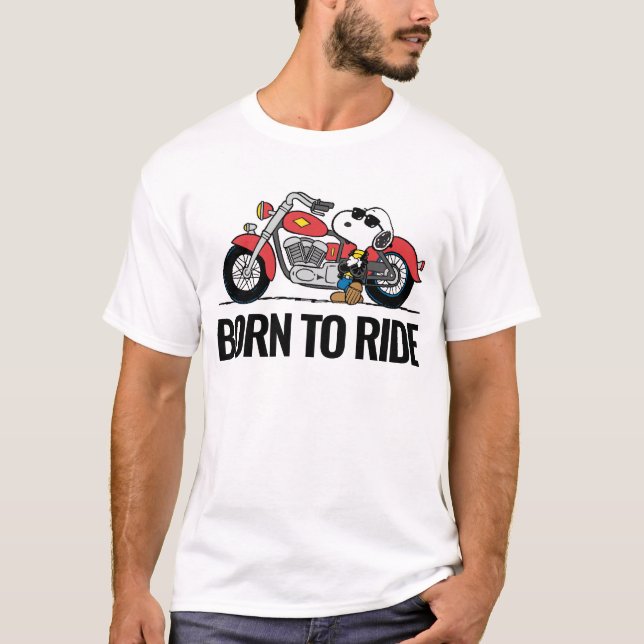 T-shirt cacahuètes | Snoopy et sa moto (Devant)