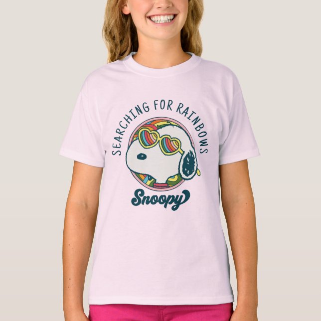 T-shirt cacahuètes | Snoopy Rainbow Heart Lunettes de sole (Devant)
