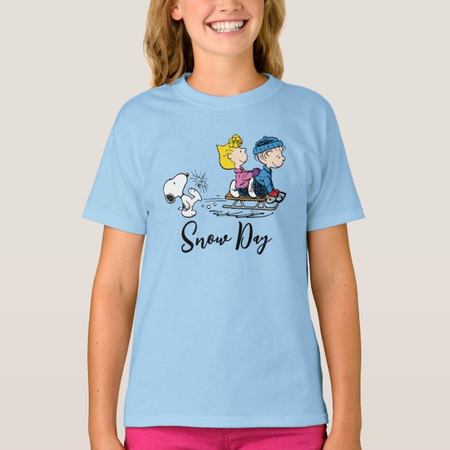 T-shirt cacahuètes | Snoopy, Sally & Linus Sled (Devant)