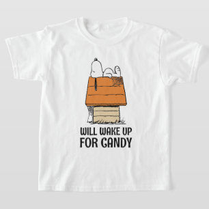 T-shirt cacahuètes   Snoopy Se Réveillera Pour Les Bonbons