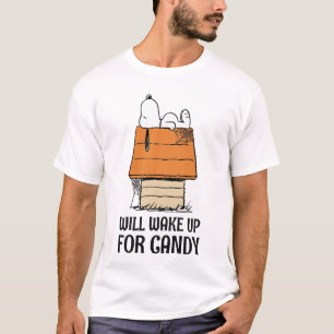 T-shirt cacahuètes Snoopy Se Réveillera Pour Les Bonbons