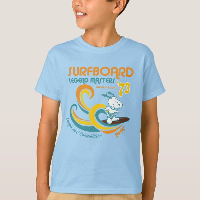 T-shirt cacahuètes | Snoopy Surboard Longboard Competition (Devant)