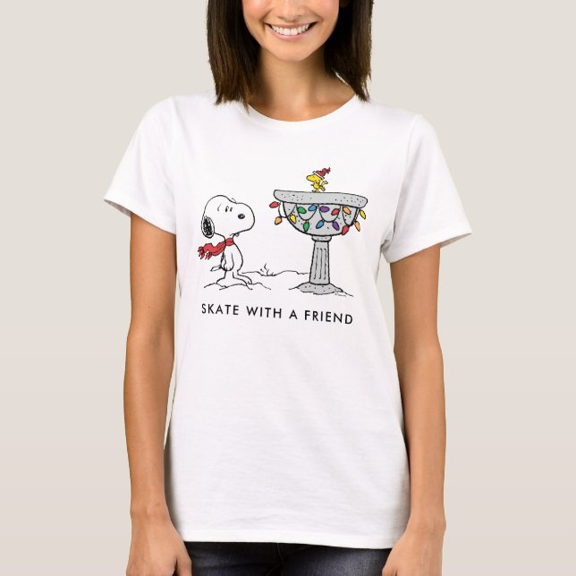 T-shirt cacahuètes | Snoopy & Woodstock Bain décoré d'oise (Devant)