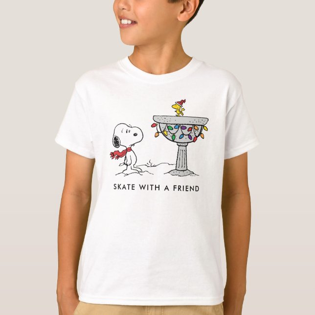 T-shirt cacahuètes | Snoopy & Woodstock Bain décoré d'oise (Devant)