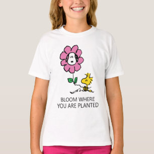 T-shirt cacahuètes   Snoopy & Woodstock Flower