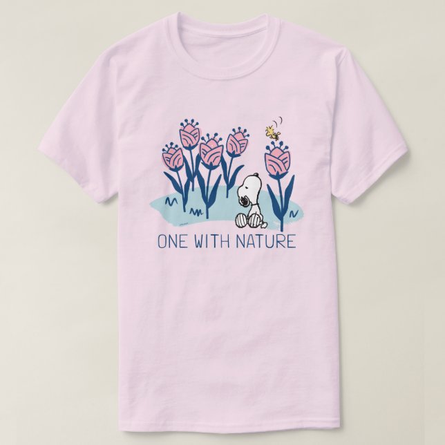T-shirt cacahuètes | Snoopy & Woodstock Flower Garden (Design devant)