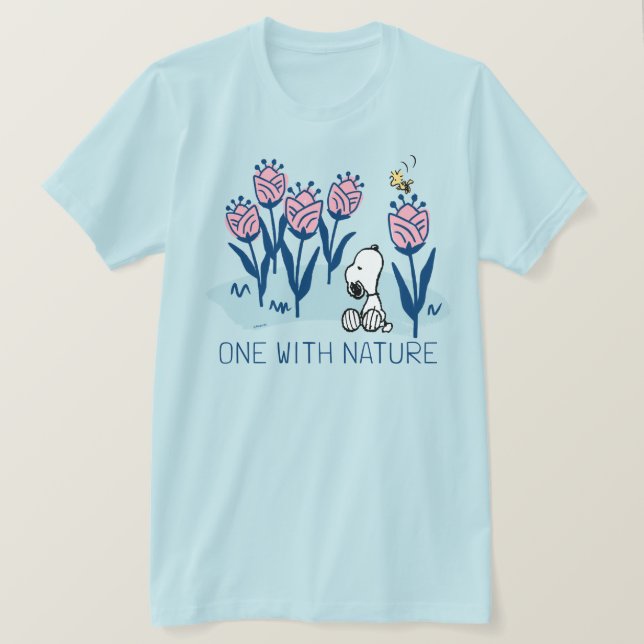 T-shirt cacahuètes | Snoopy & Woodstock Flower Garden (Design devant)