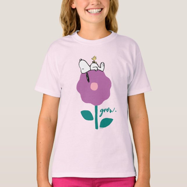 T-shirt cacahuètes | Snoopy & Woodstock Flower Whististle (Devant)