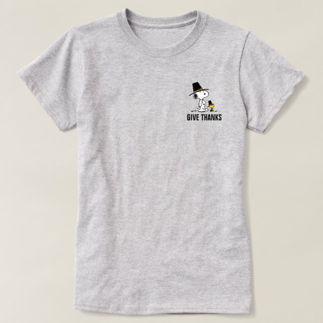 T-shirt cacahuètes | Snoopy & Woodstock Pilgrim (Design devant)