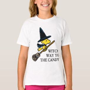 T-shirt cacahuètes Woodstock Halloween Witch