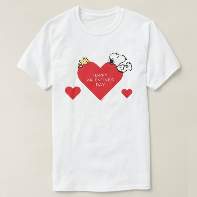 T-shirt cacahuètes | Woodstock & Snoopy Valentine (Design devant)