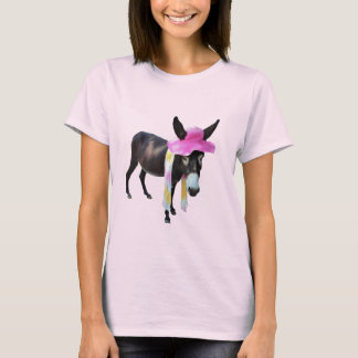 T-shirt Cacao que la maman Donkey Gets Hip teignent en