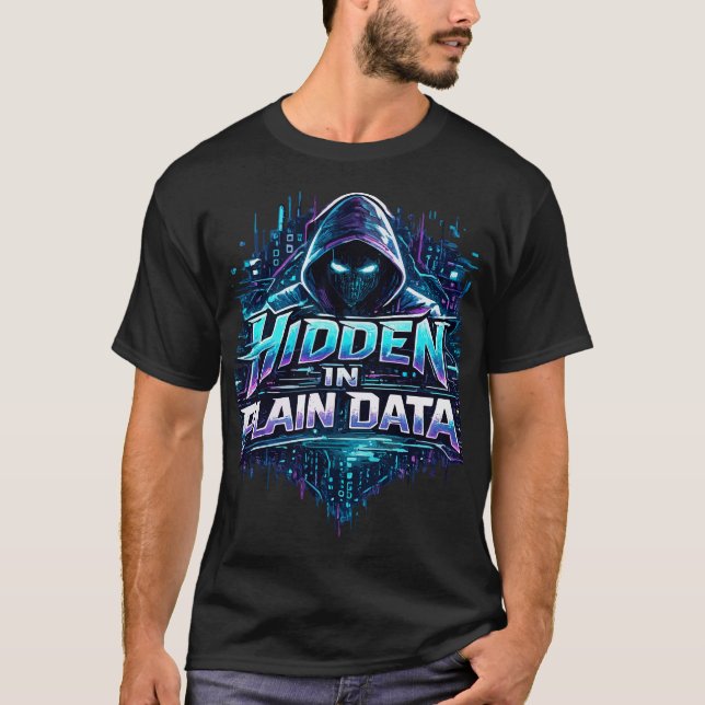 T-shirt Caché dans des données simples (Devant)