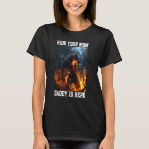 T-shirt Cacher Votre Maman Papa Est Ici Werewolf Mème Crin