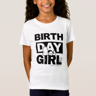 T-Shirt Cachou personnalisé   Snoopy Fille d'anniversaire
